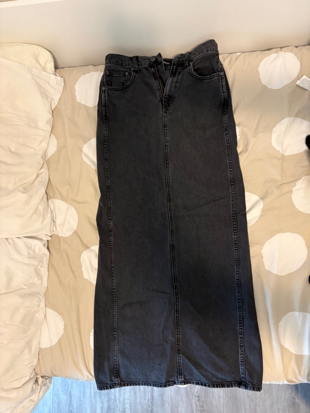 Denim Forum Black High-Rise Flare Jeans Skirt